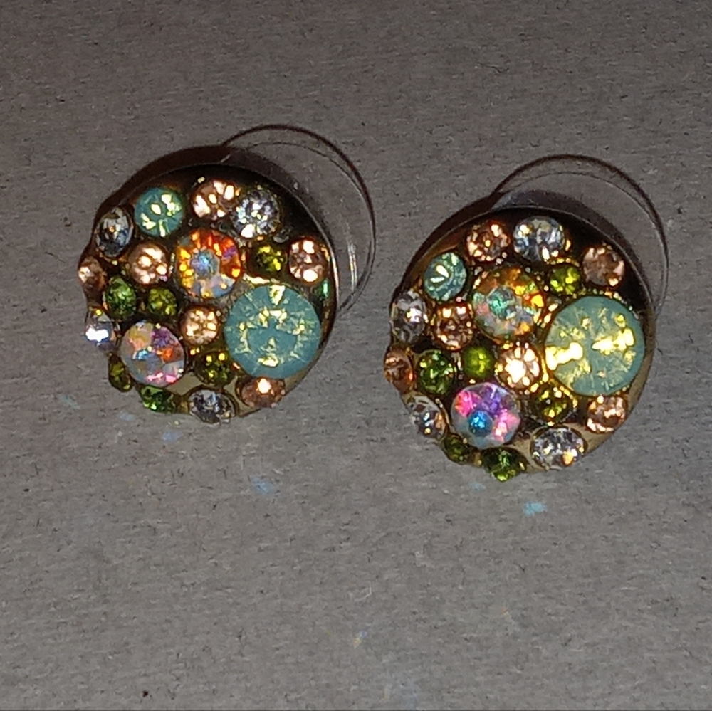 Sparkle Rhinestone Gold Tone Earrings
